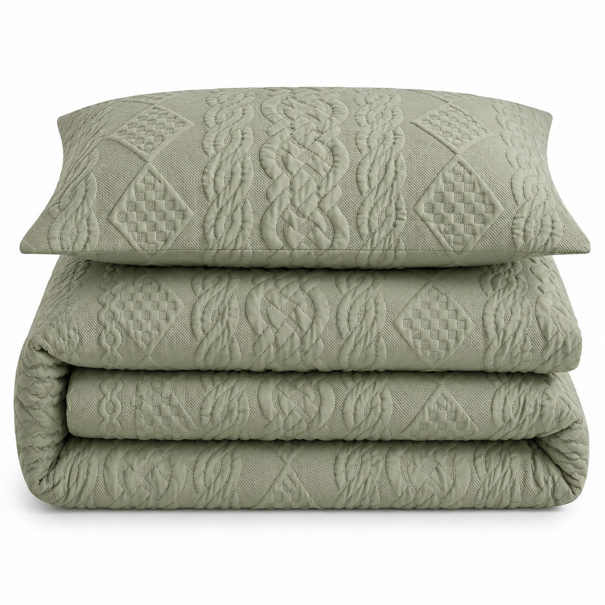 Velosso Quilted Knit Pinsonic Duvet Cover And Pillowcase Set