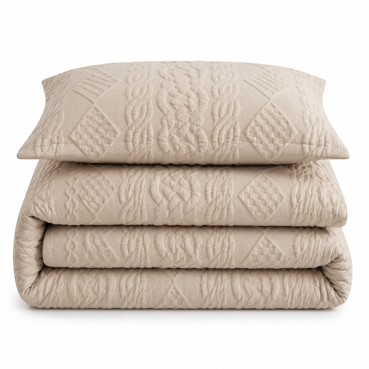 Velosso Quilted Knit Pinsonic Duvet Cover And Pillowcase Set