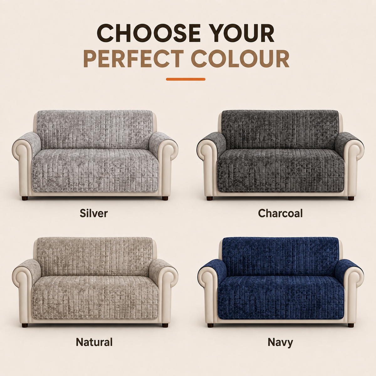Home Republic Crushed Velvet Sofa Protector