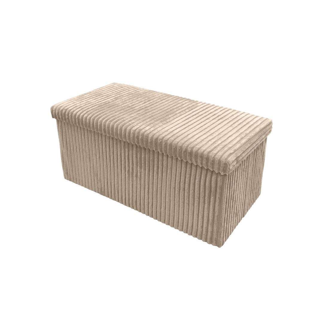 Home Republic Foldable Corduroy Storage Ottoman
