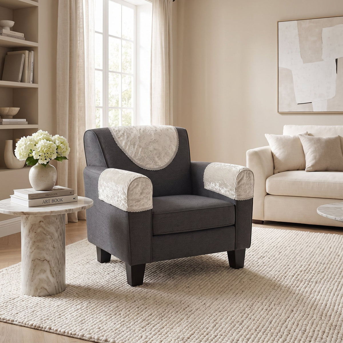 Home Republic Crushed Velvet Sofa Caps