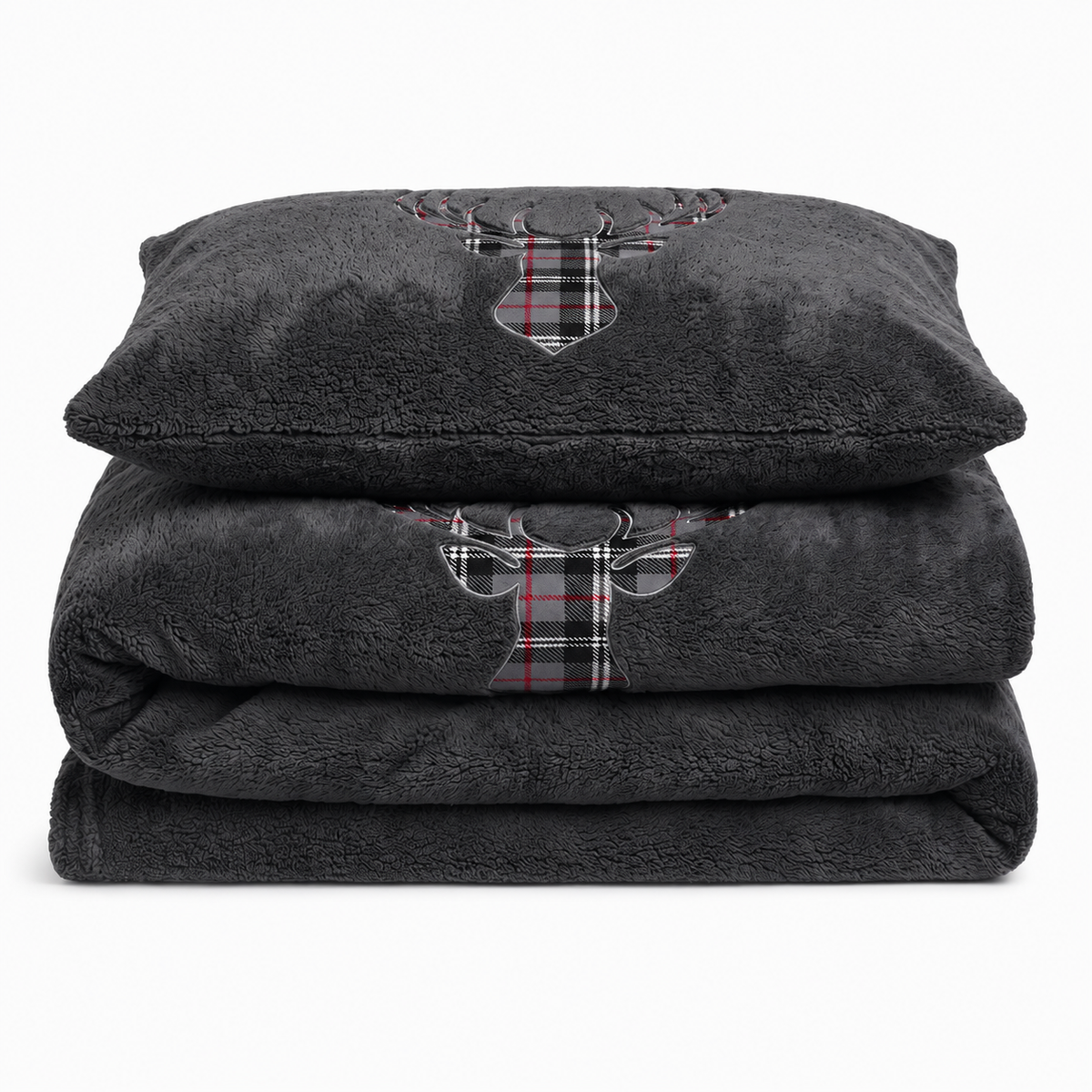 Velosso Stag Head Teddy Duvet Cover & Pillowcase Set