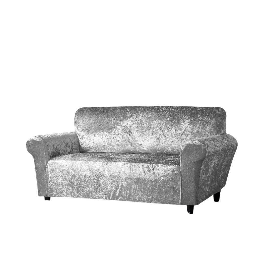 Home Republic Crushed Velvet Stretch Fitted Sofa Cover