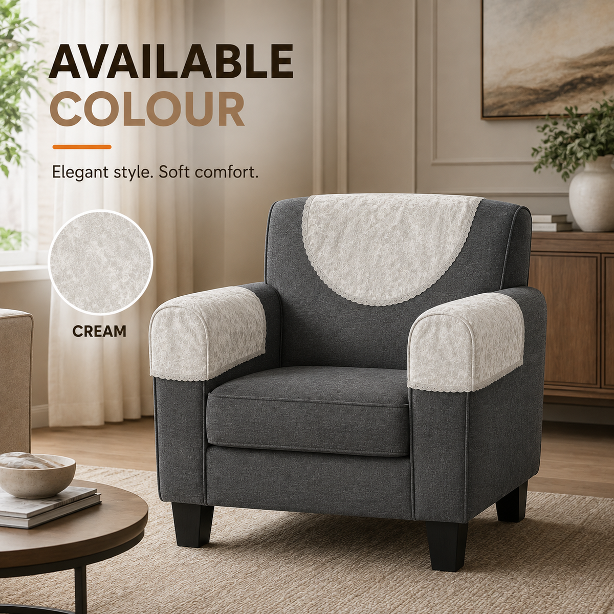 Home Republic Crushed Velvet Sofa Caps