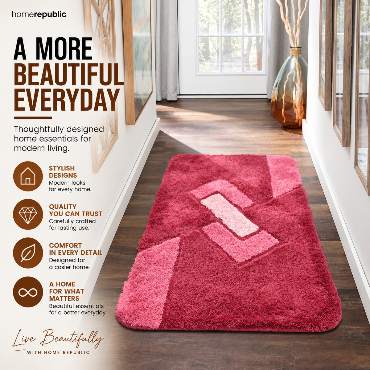 Home Republic Geometrix Runner Long Pile