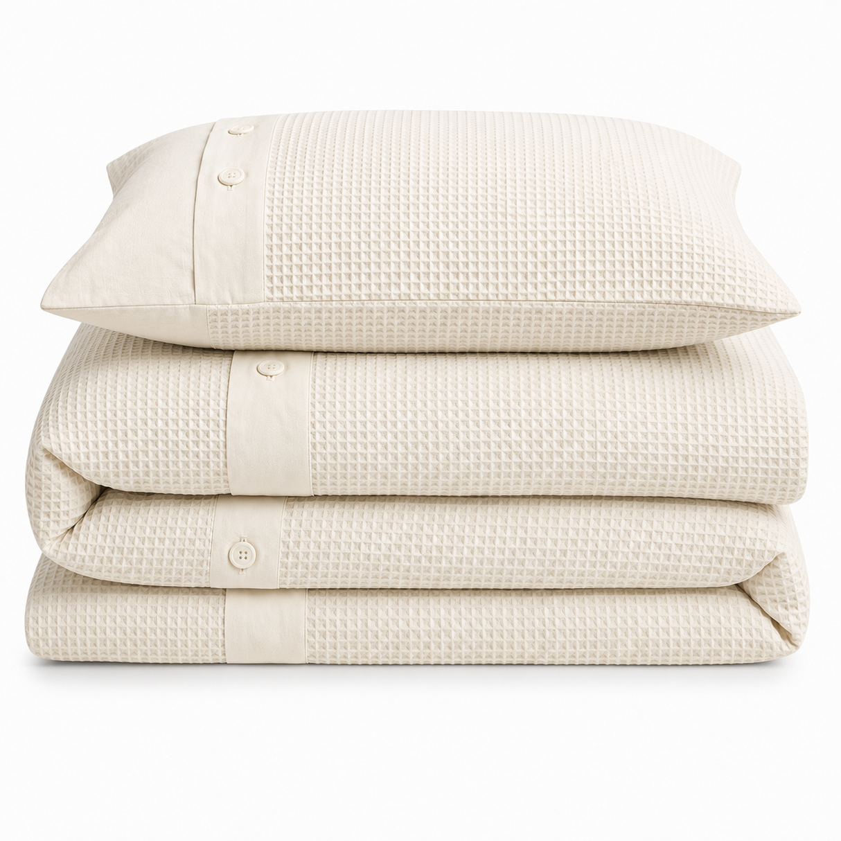 Intimates Waffle Button Duvet Cover & Pillowcase Set