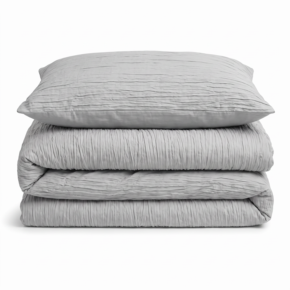 Velosso Calais Crinkle Duvet Cover & Pillowcase Set