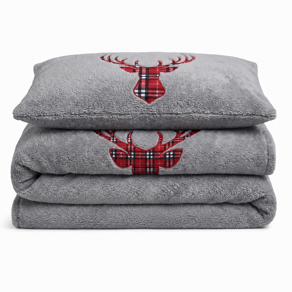 Velosso Stag Head Teddy Duvet Cover & Pillowcase Set