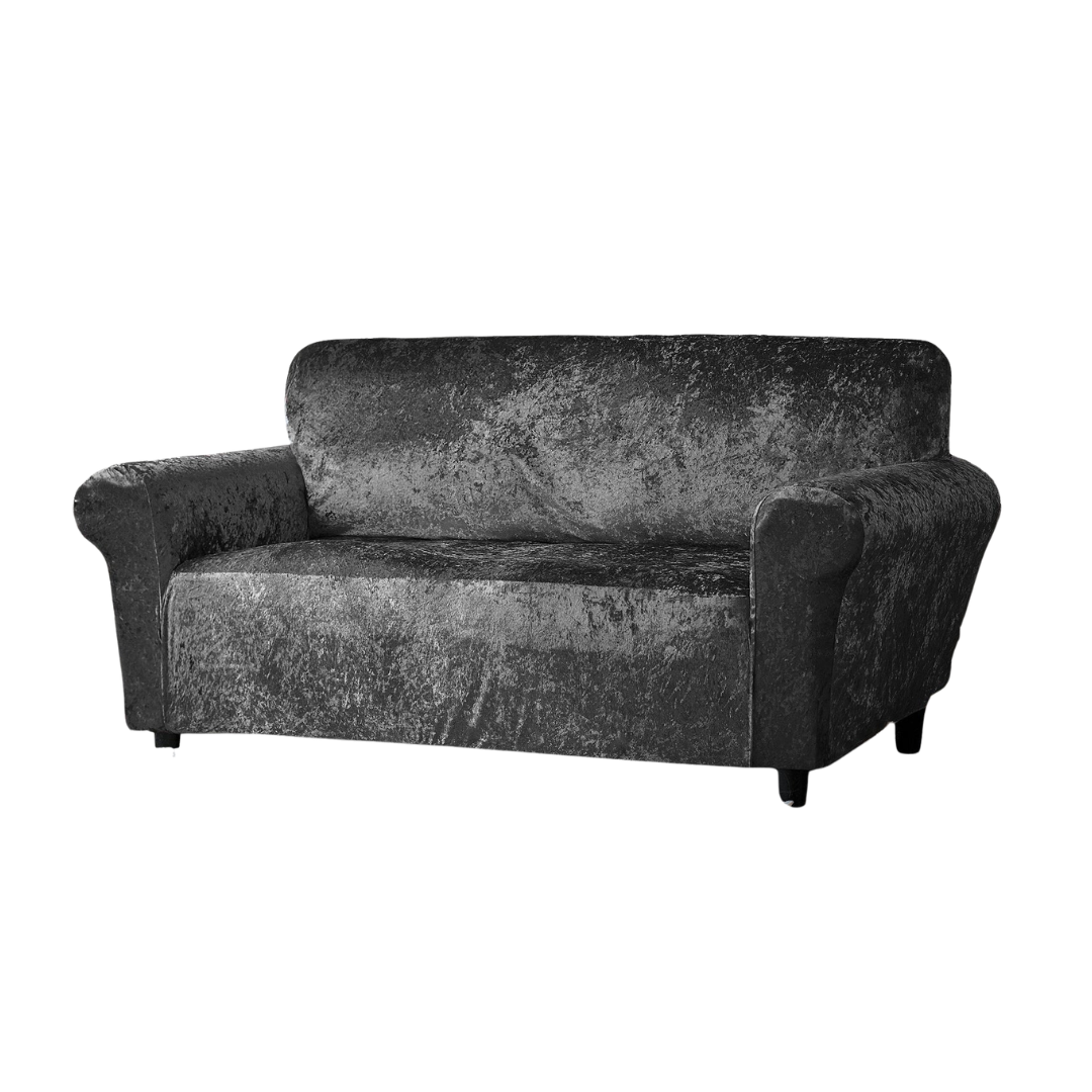 Home Republic Crushed Velvet Stretch Fitted Sofa Cover