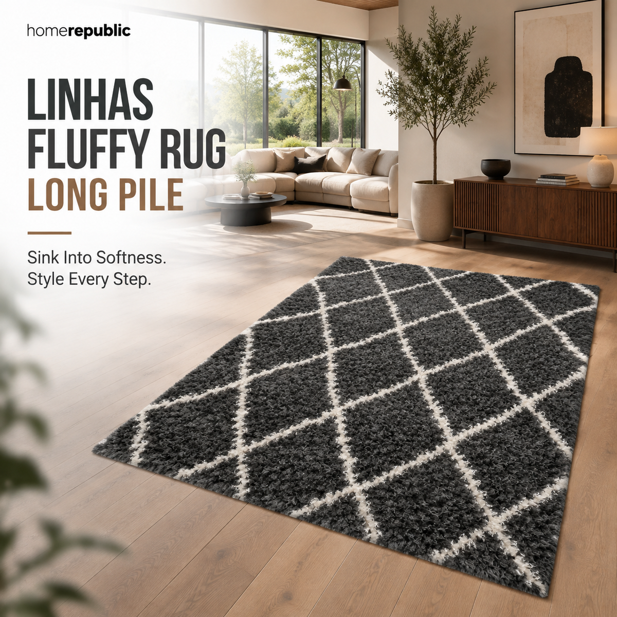 Home Republic Linhas Fluffy Rug Long Pile