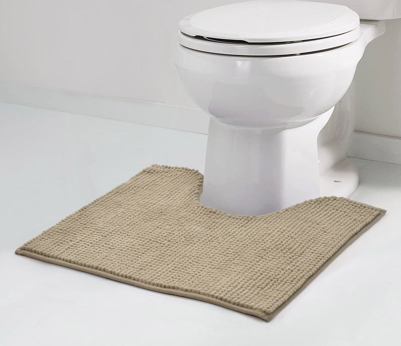 Luxury Non-Slip Soft Natural Pedestal Mat Shaggy Noodle Super Absorbent Microfiber Bathroom Mat