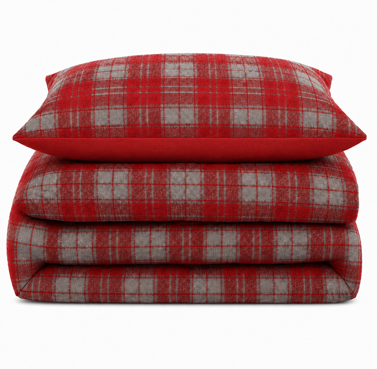 Velosso Check Teddy Duvet Cover & Pillowcase Set