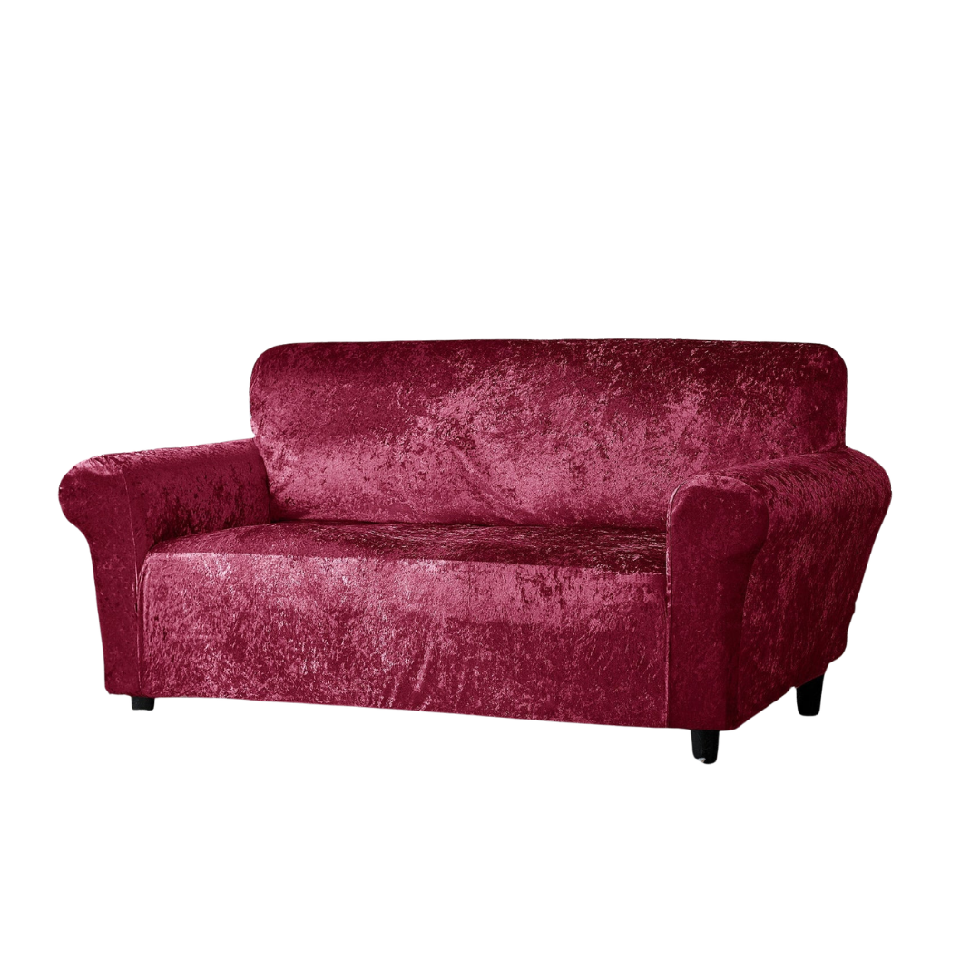 Home Republic Crushed Velvet Stretch Fitted Sofa Cover