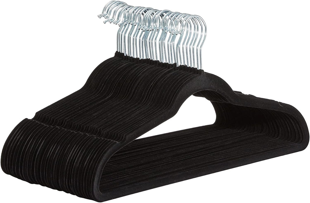 50 Pack Black Velvet Hangers