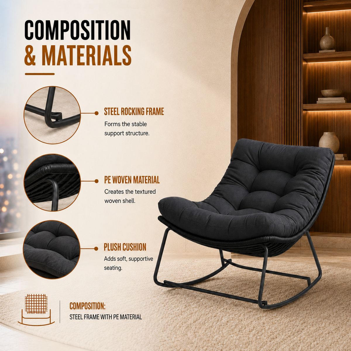 Home Republic Daytona Rocking Chair