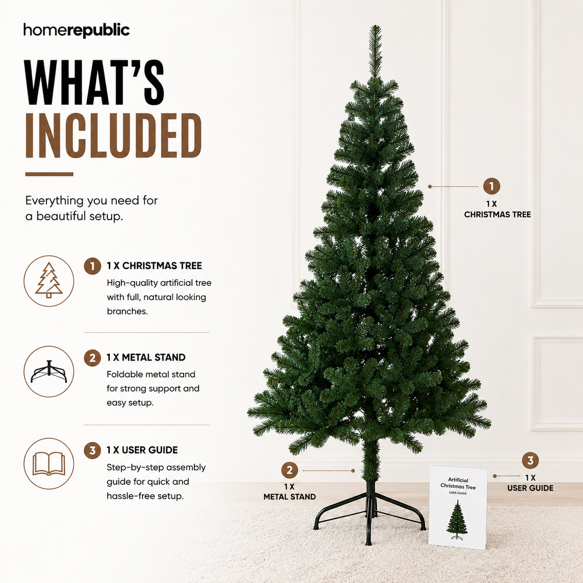 Home Republic Plain Green Christmas Tree