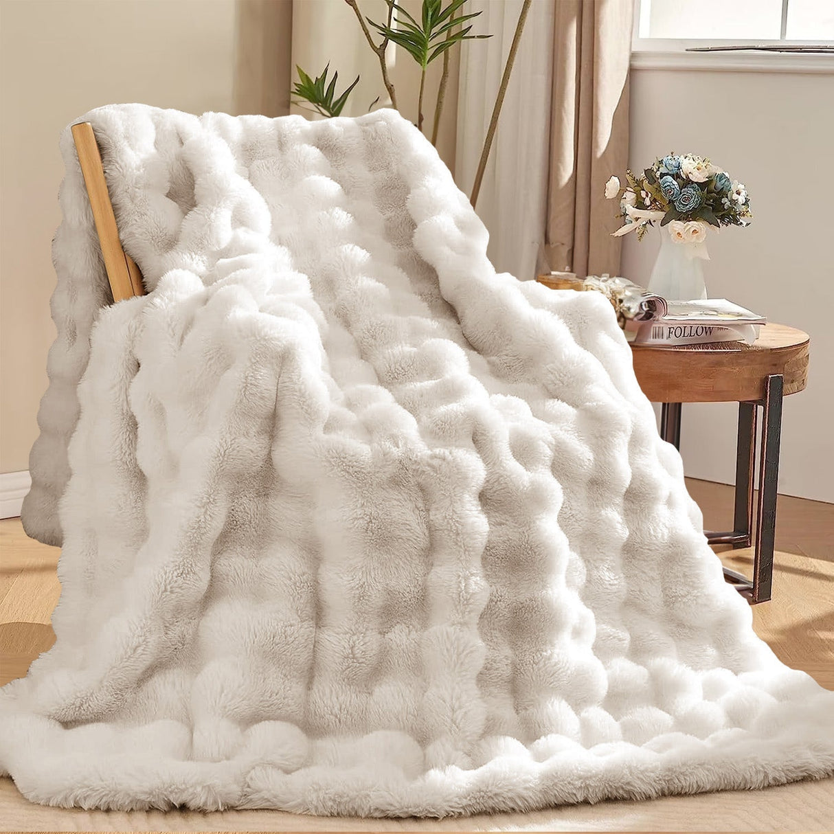 Sweet Dreams Alpine Bubble Faux Fur Throw