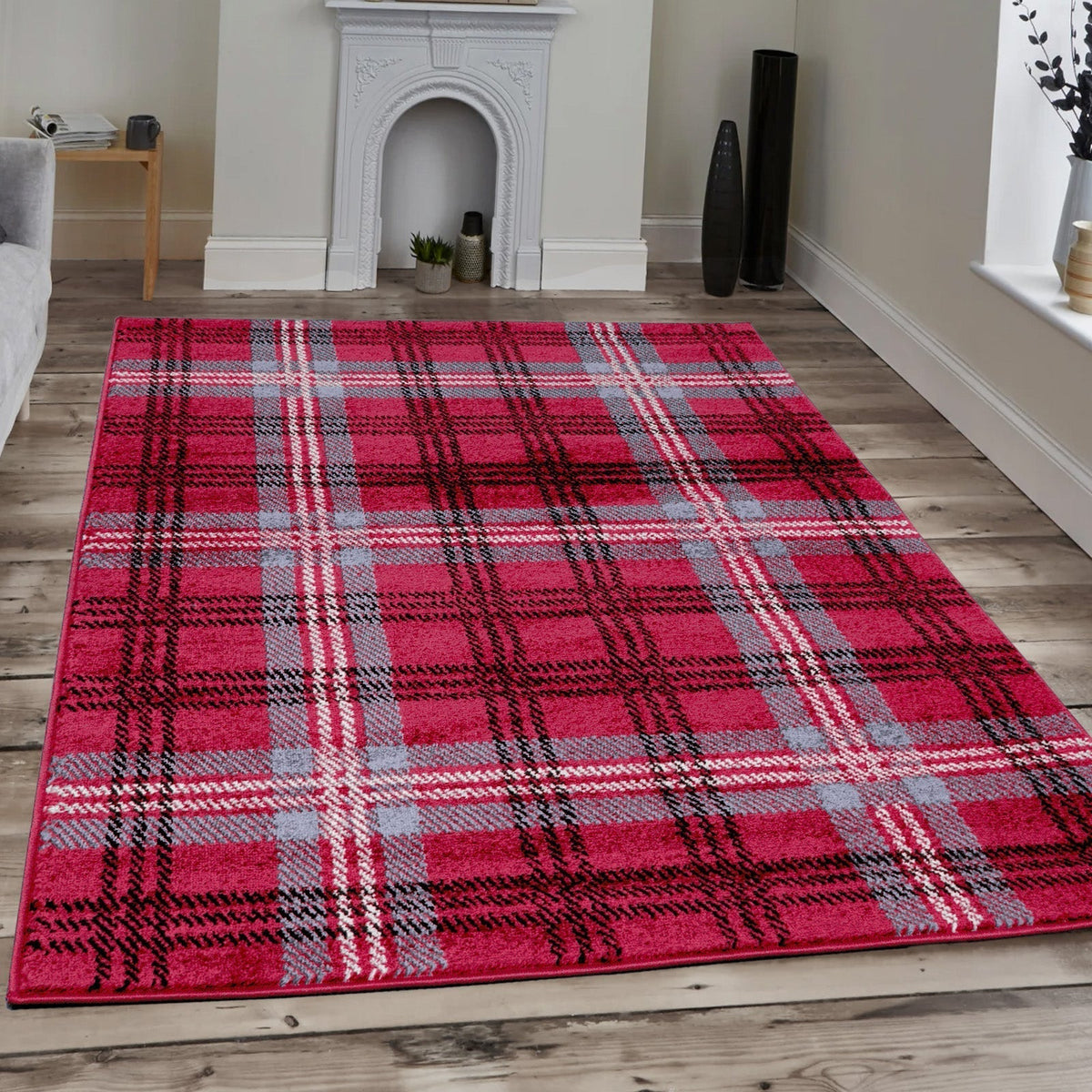 Home Republic Tartan Check Rug Low Pile