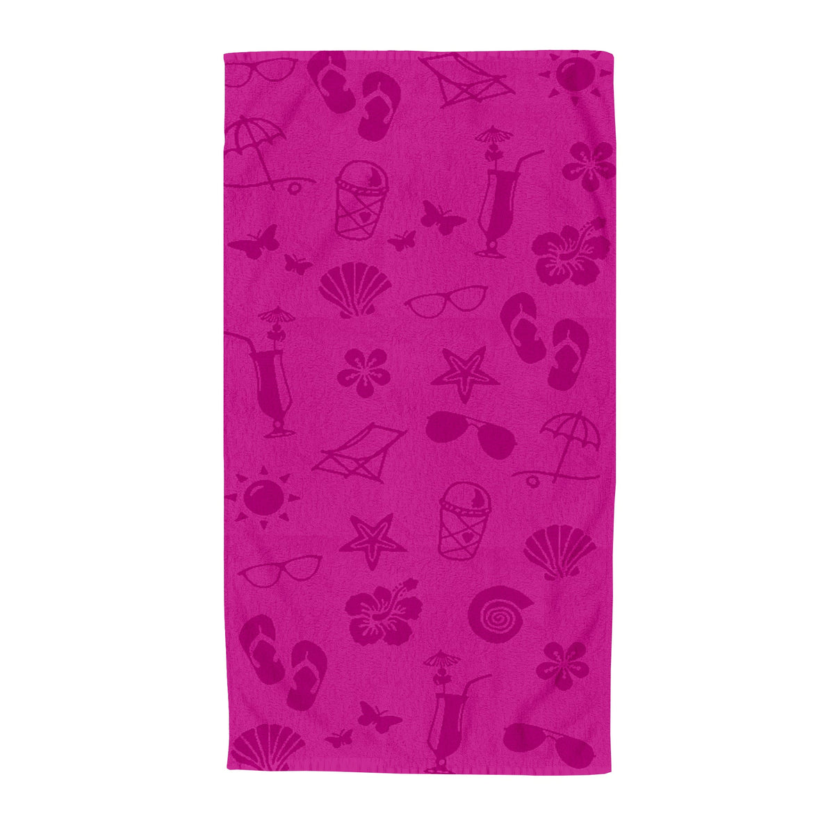 Velosso Beach Items Fuchsia Embossed Jacquard Beach Towel