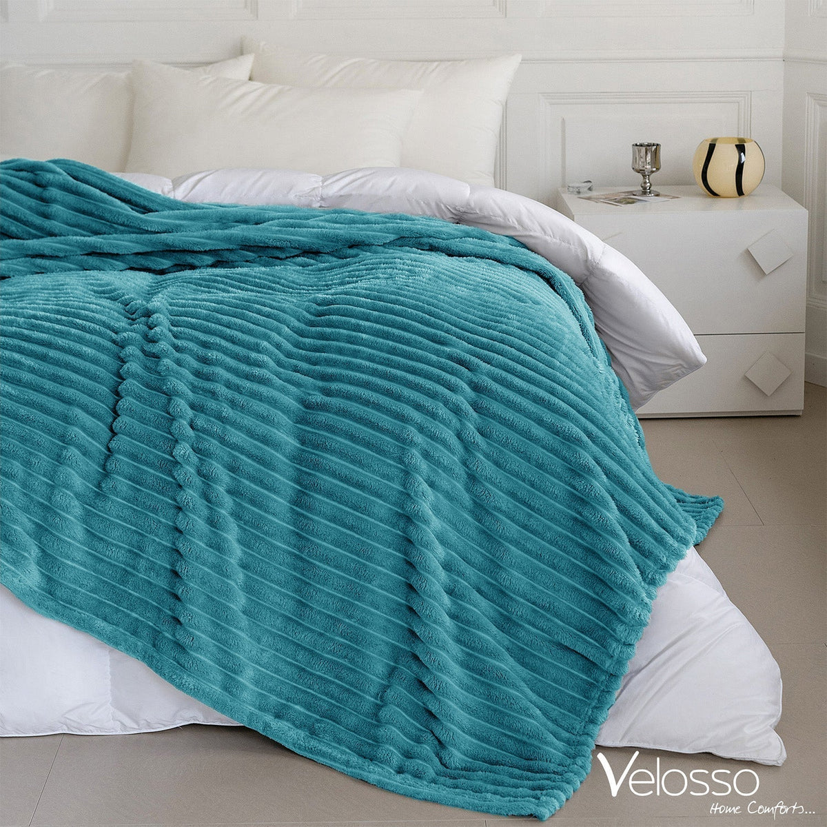 Velosso Super Soft Chunky Cord Blanket Throw