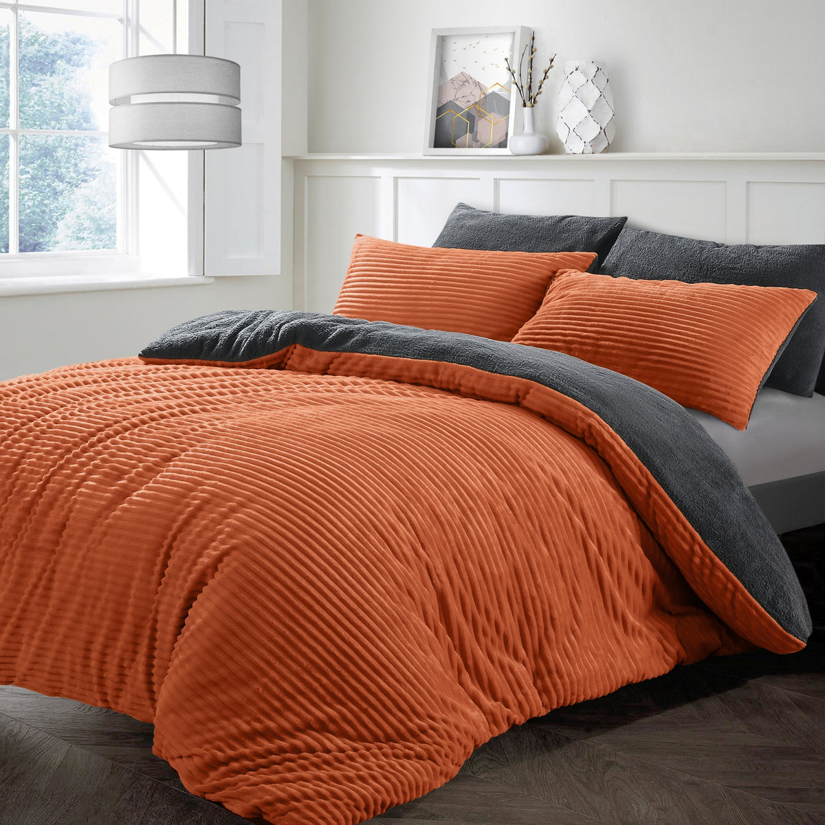 Velosso Plush Cord Teddy Duvet Cover & Pillowcase Set