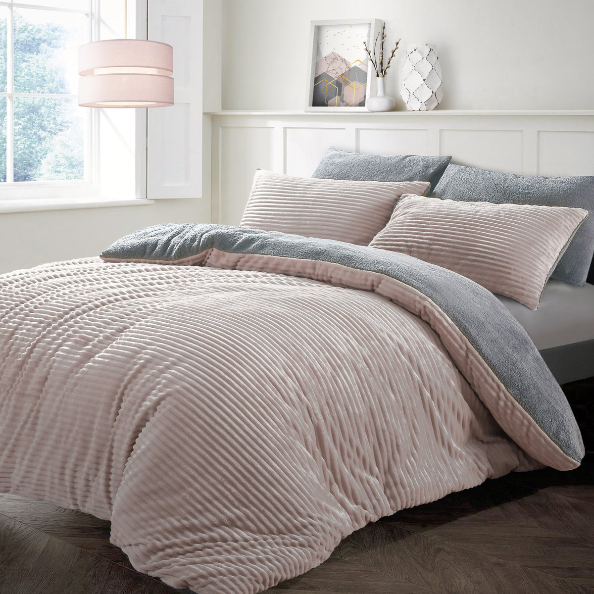 Velosso Plush Cord Teddy Duvet Cover & Pillowcase Set