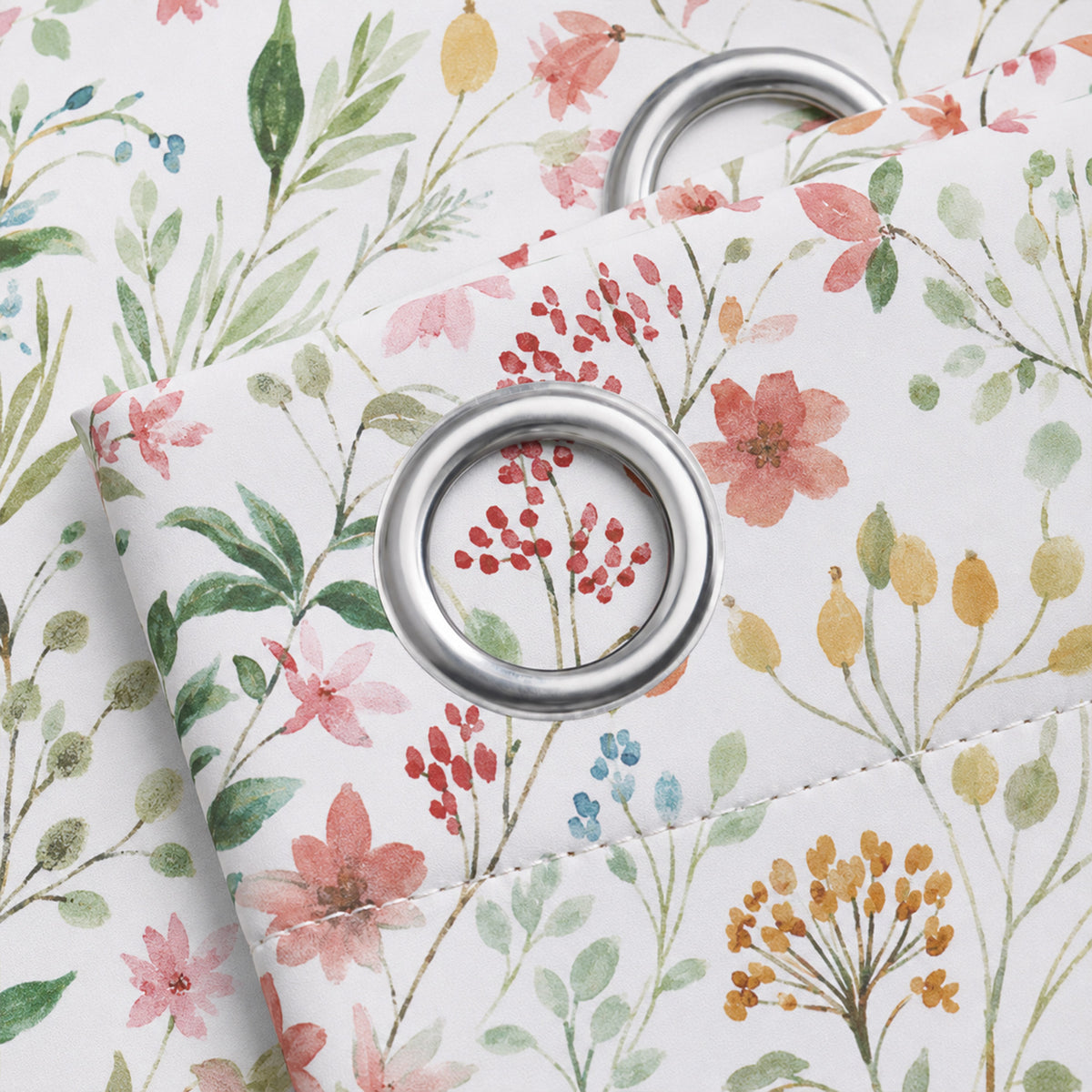 Florelle Eleanor Watercolour Ring Top Curtains