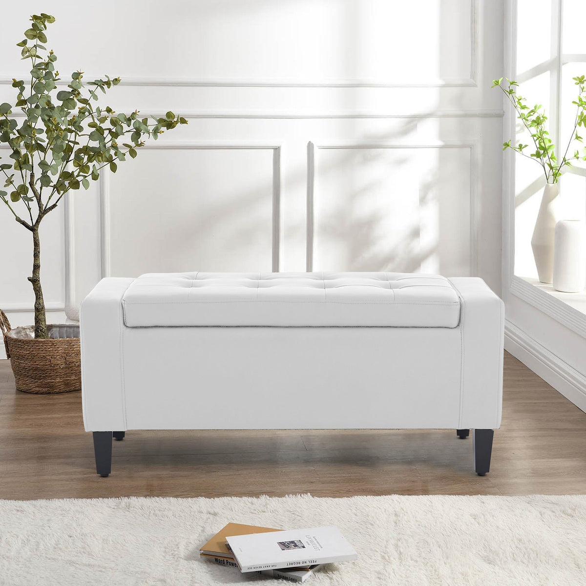 Home Republic Brayden Leather Storage Seat