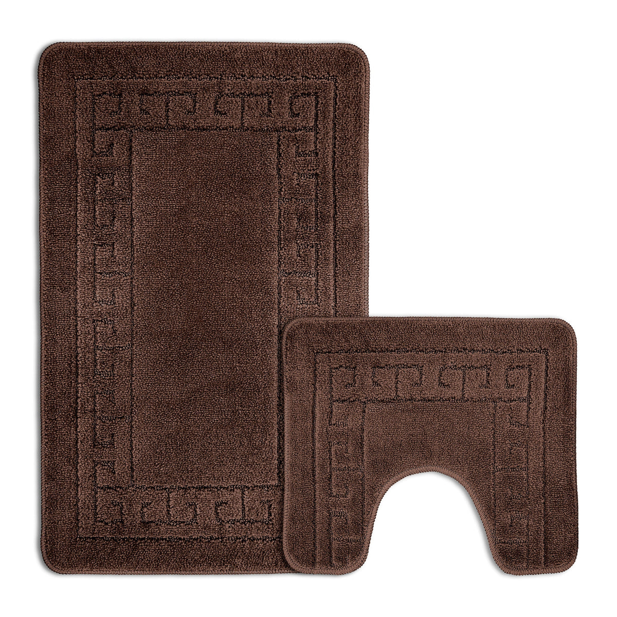 Velosso 2 Piece Greek Key Bath And Pedestal Mat