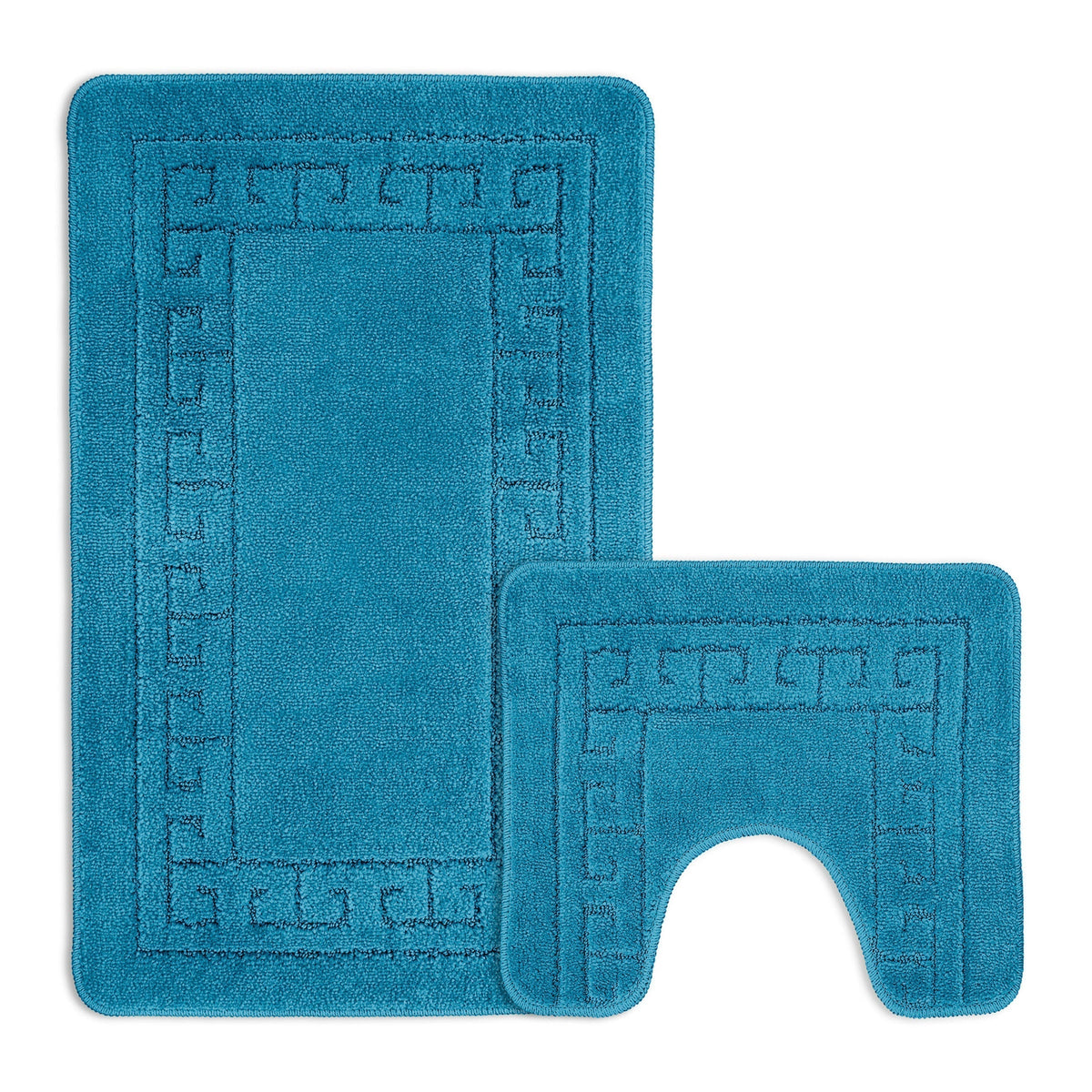 Velosso 2 Piece Greek Key Bath And Pedestal Mat