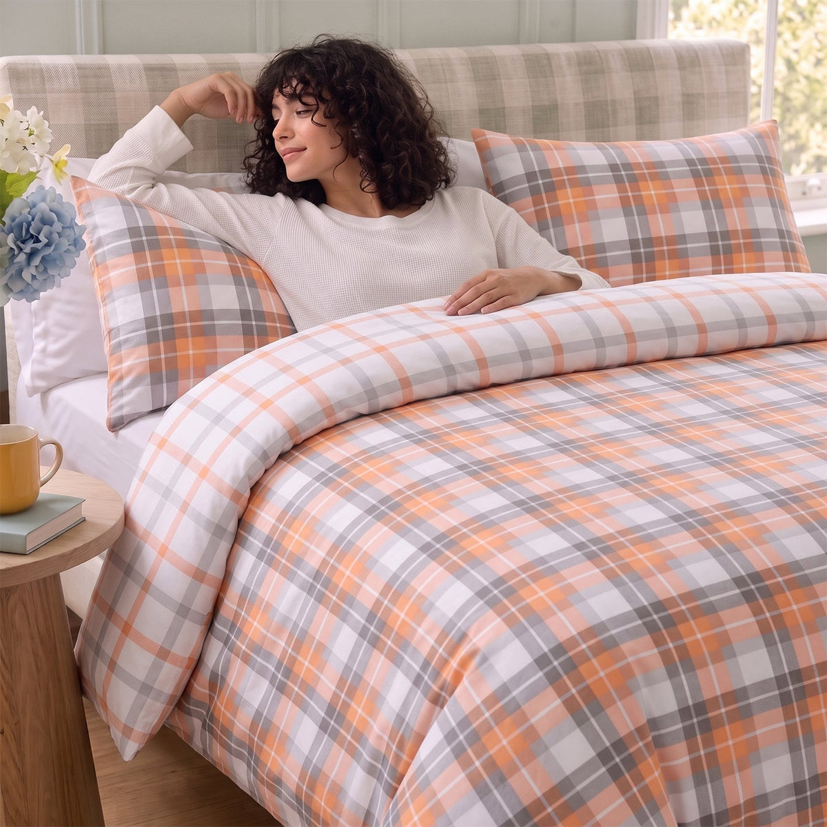 Velosso Hayfield Check Duvet Cover And Pillowcase Set