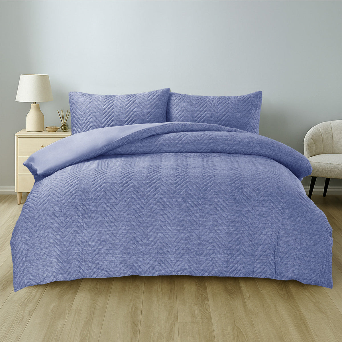 Home Republic Hudson Chevron Pinsonic Duvet Cover And Pillowcase Set