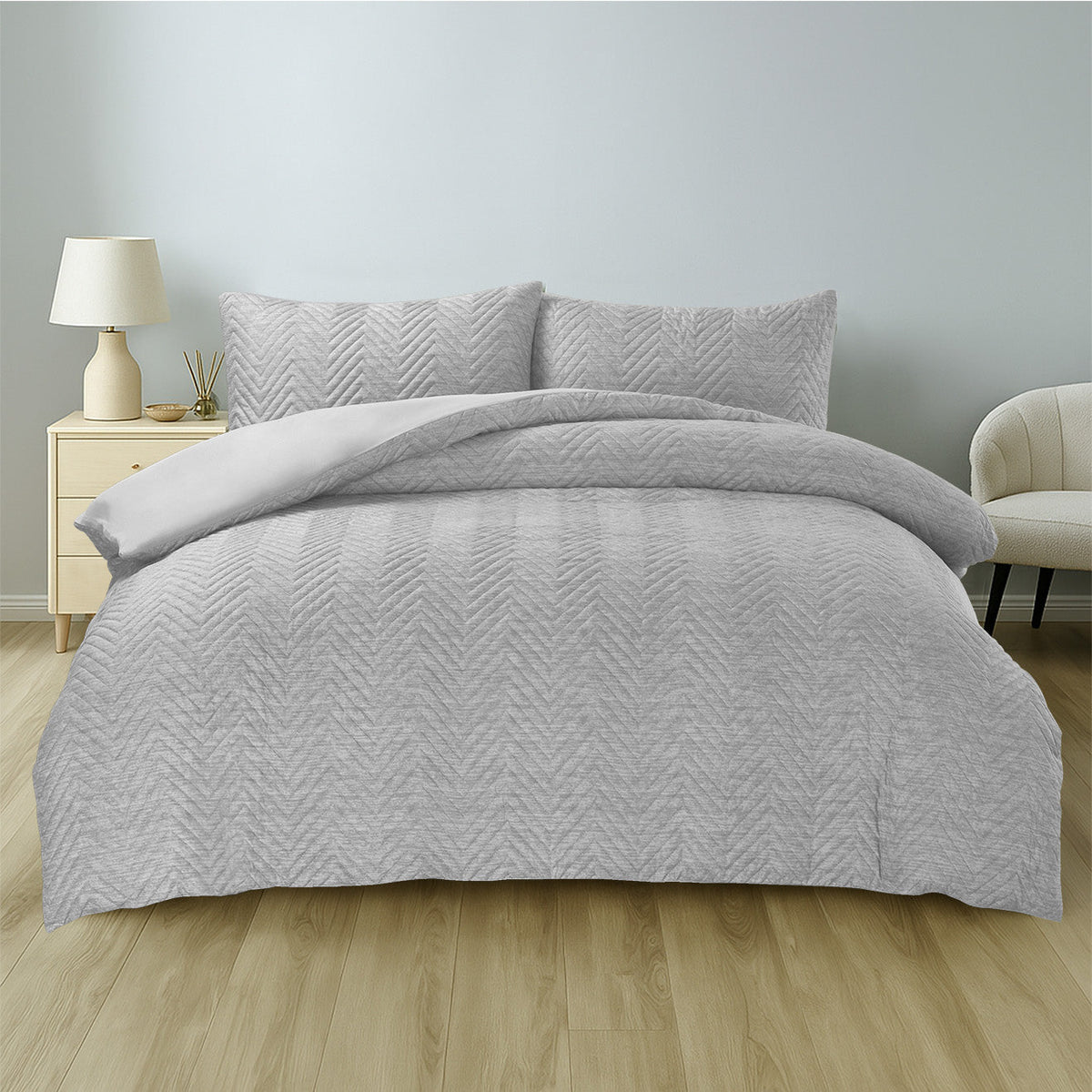 Home Republic Hudson Chevron Pinsonic Duvet Cover And Pillowcase Set