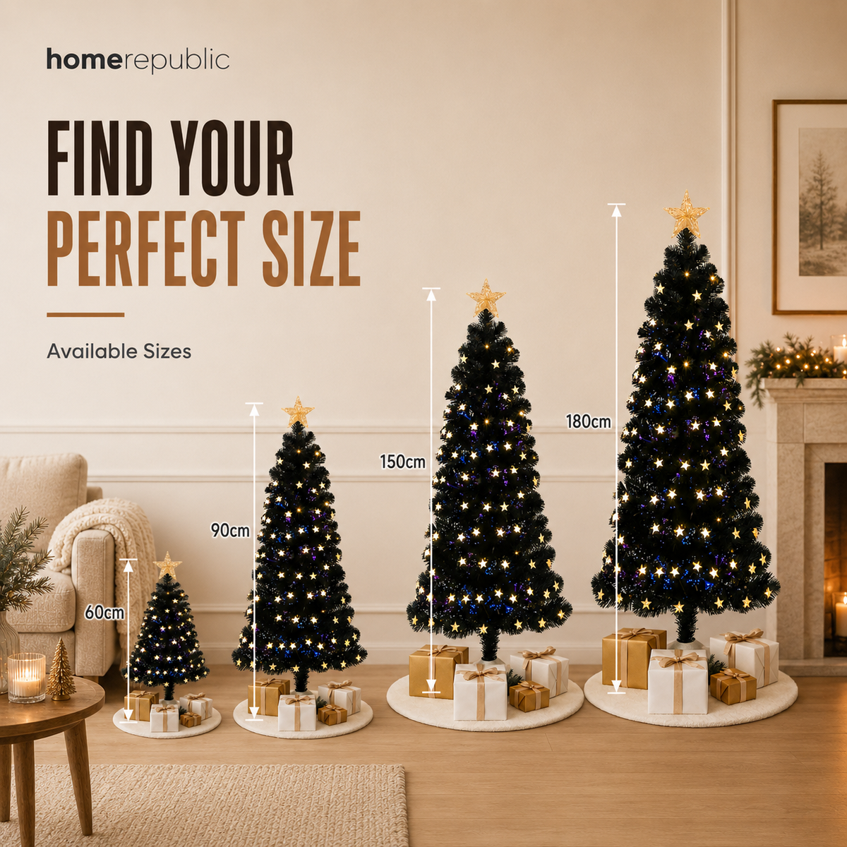 Home Republic Christmas Tree With Star Led Lights