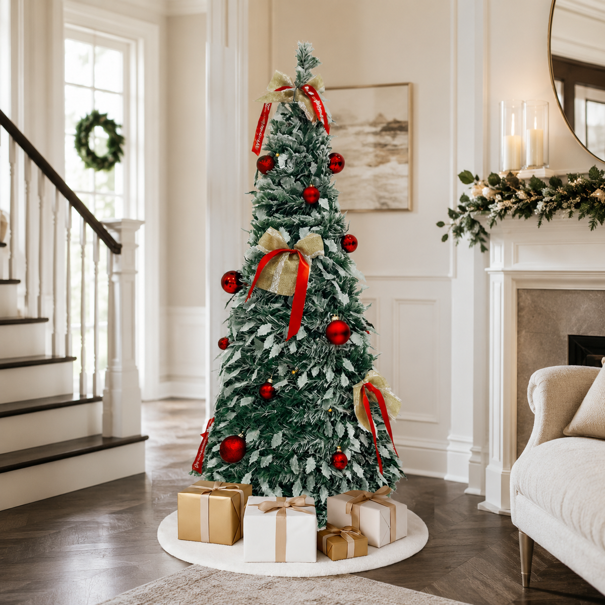 Home Republic Decorated Christmas Tree With Bows & Ribbons