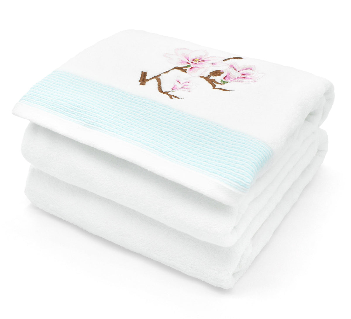 Velosso Japanese Cherry Blossom Embroidered Cotton Towel