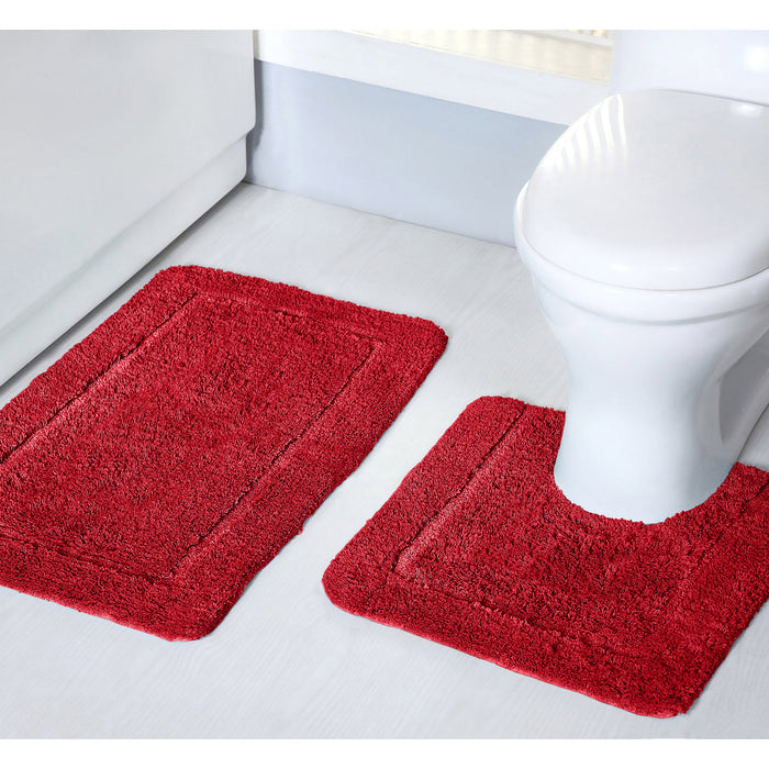 Mayfair Red Bath Mat Anti-Slip Microfibre