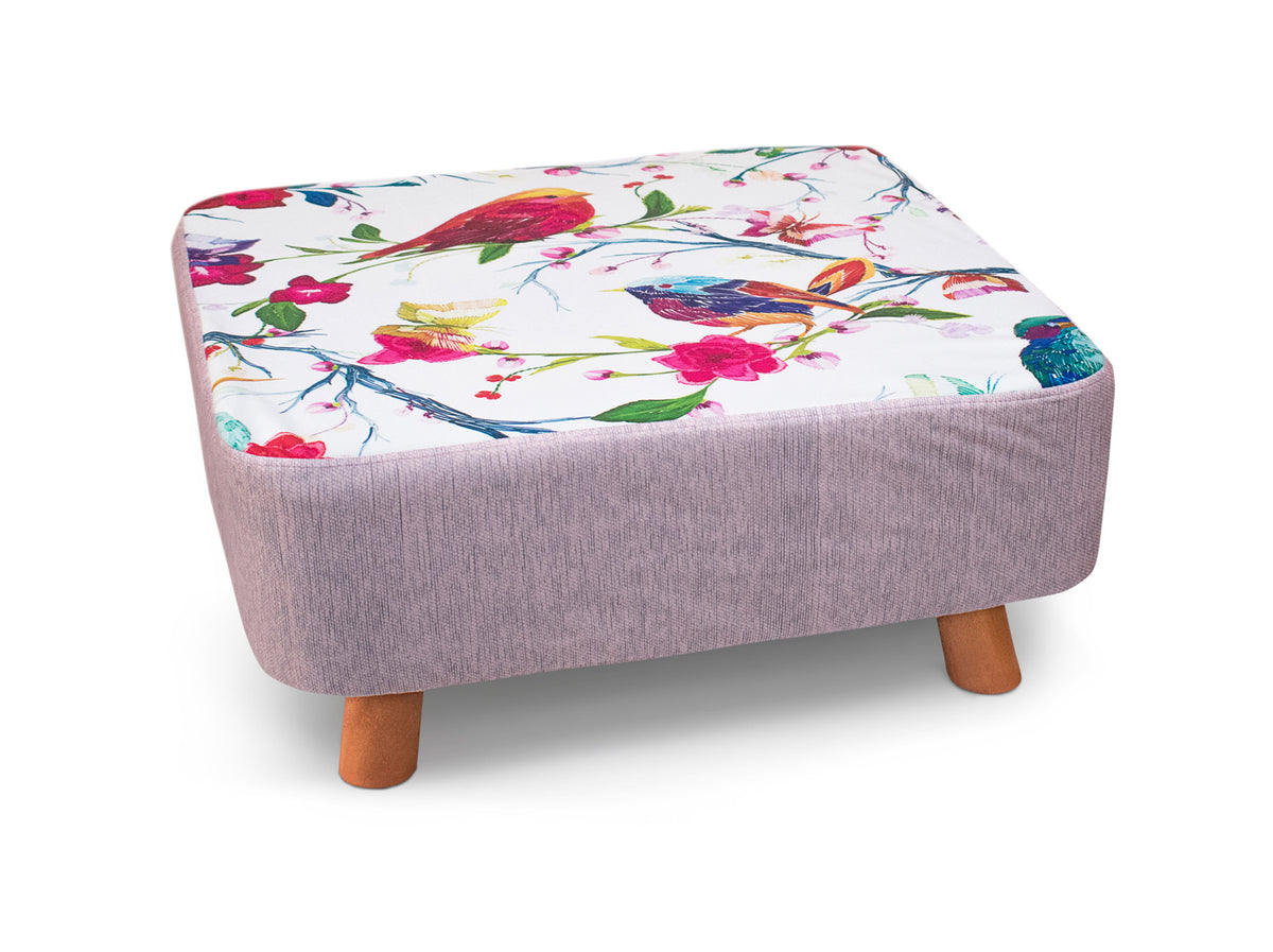 Velosso Oriental Birds Square Foot Stool