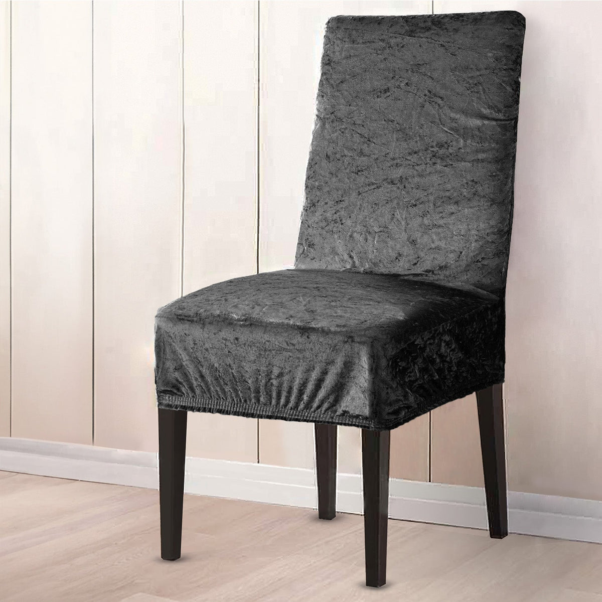 Home Republic Crushed Velvet Stretch Fitted Chair Covers