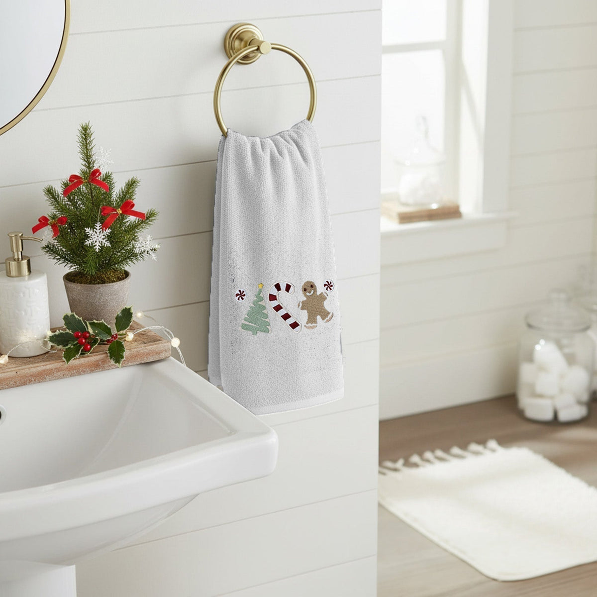 Velosso Sweet Shop 2 Pack Christmas Cotton Hand Towels