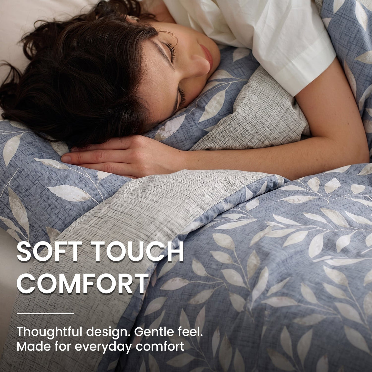 Velosso Trailing Leaves Duvet Cover And Pillowcase Set