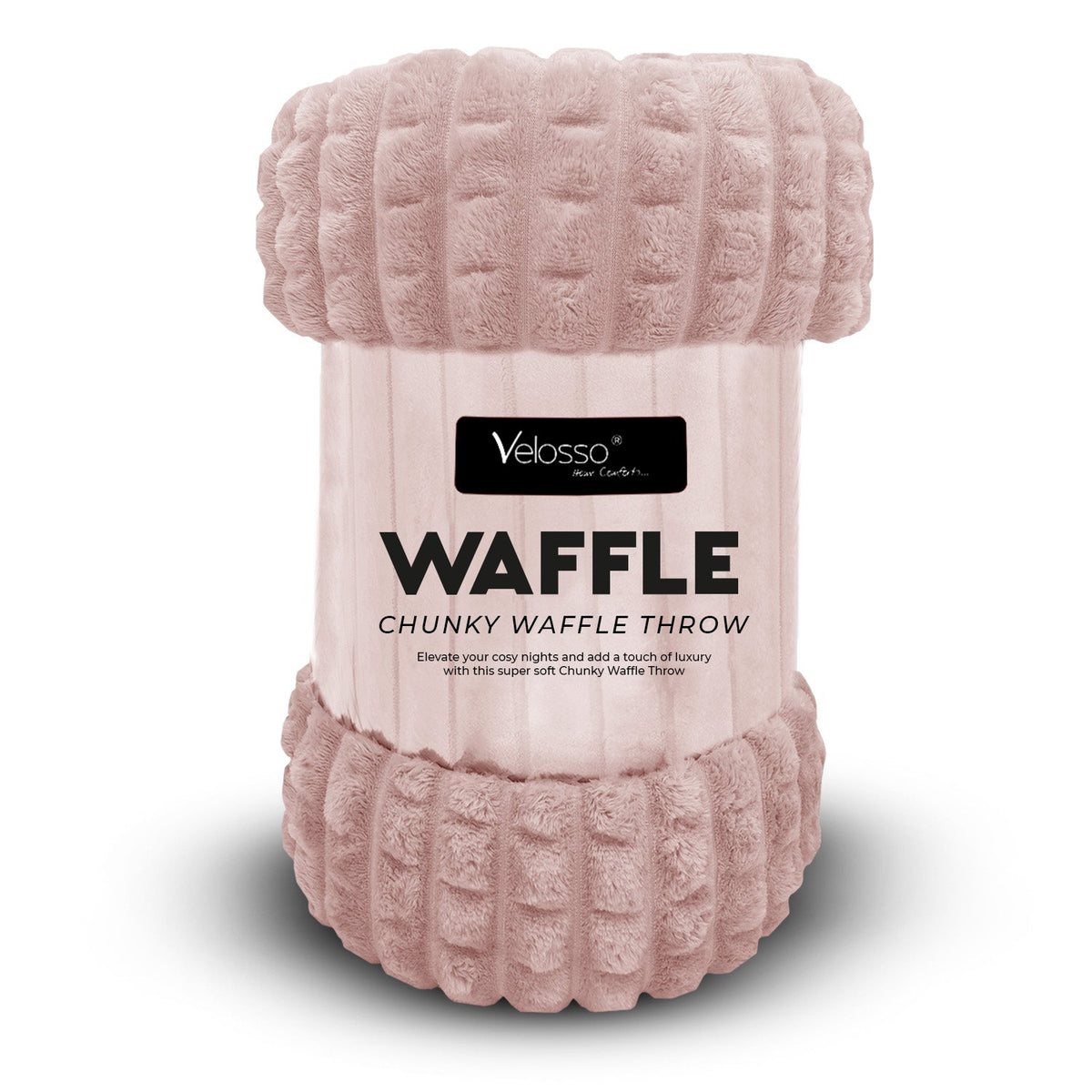 Velosso Chunky Waffle Plush Super Soft Blanket Throw