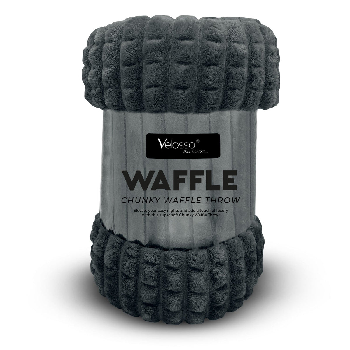 Velosso Chunky Waffle Plush Super Soft Blanket Throw