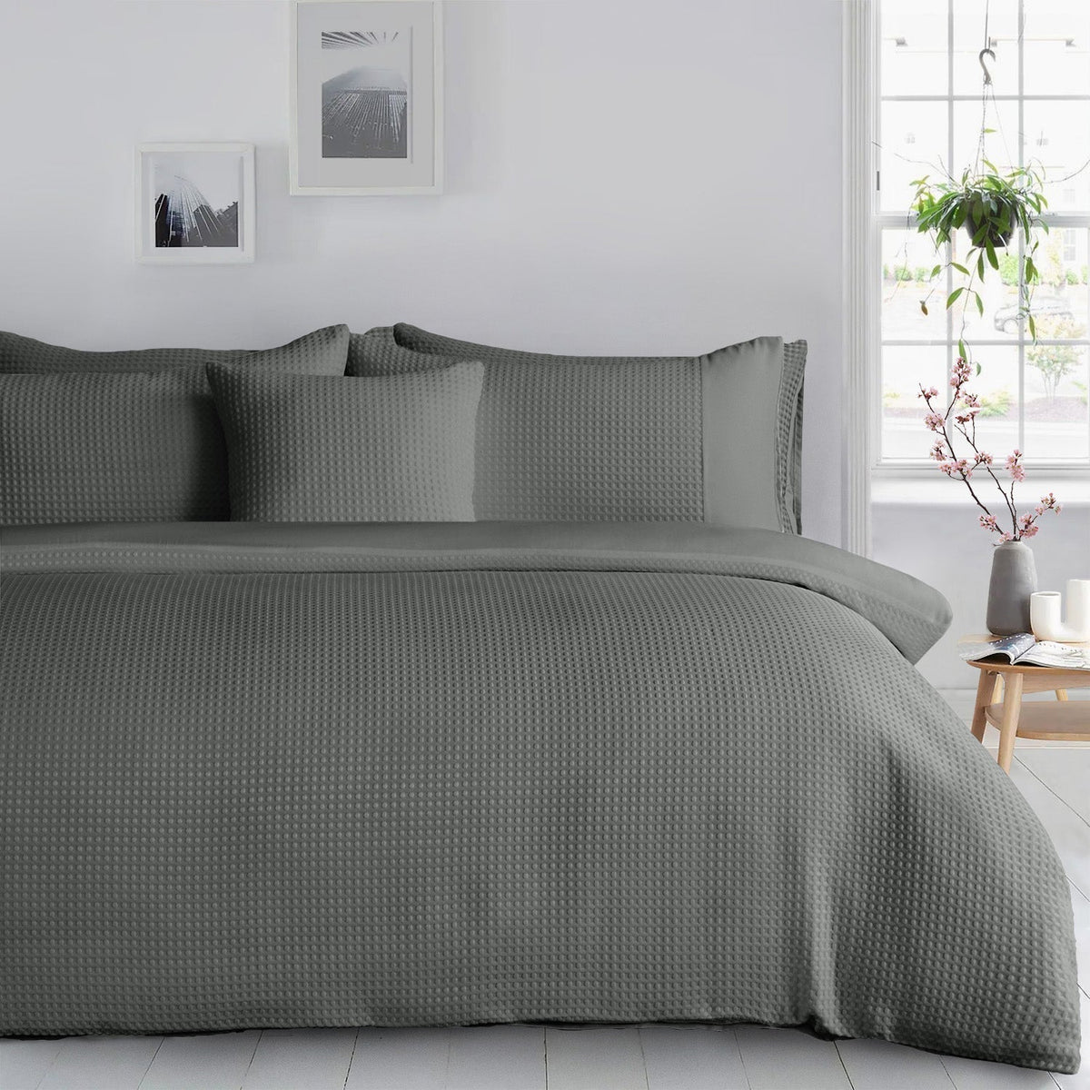 Velosso Waffle Weave Duvet Cover & Pillowcase Set