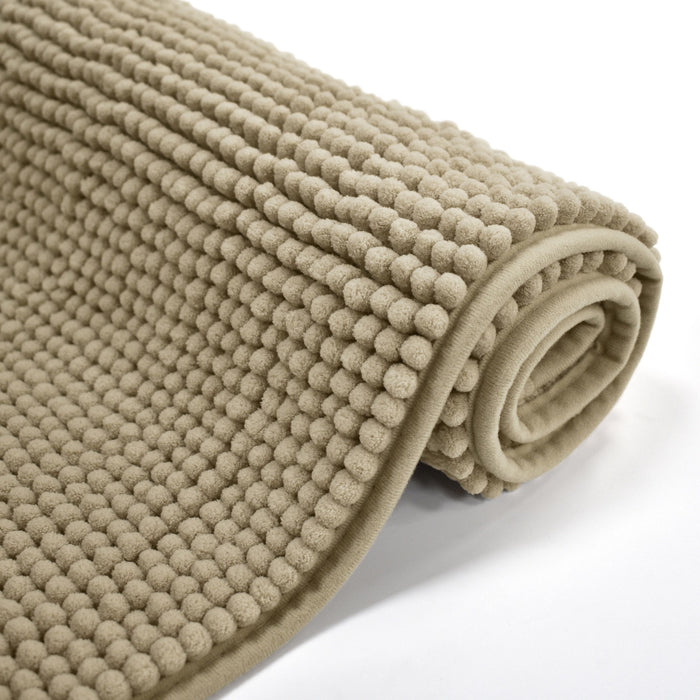 Luxury Non-Slip Soft Natural Pedestal Mat Shaggy Noodle Super Absorbent Microfiber Bathroom Mat