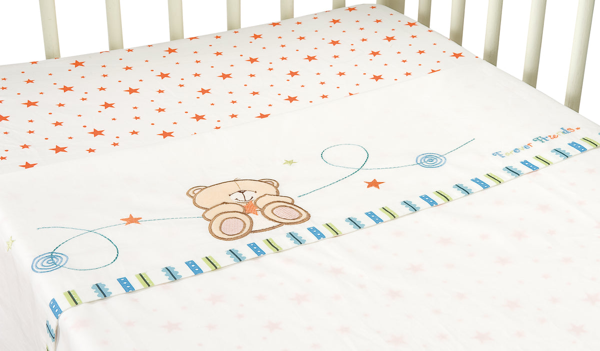 Forever Friends Little Star Cot Bed Fitted Sheets Pack Of 2