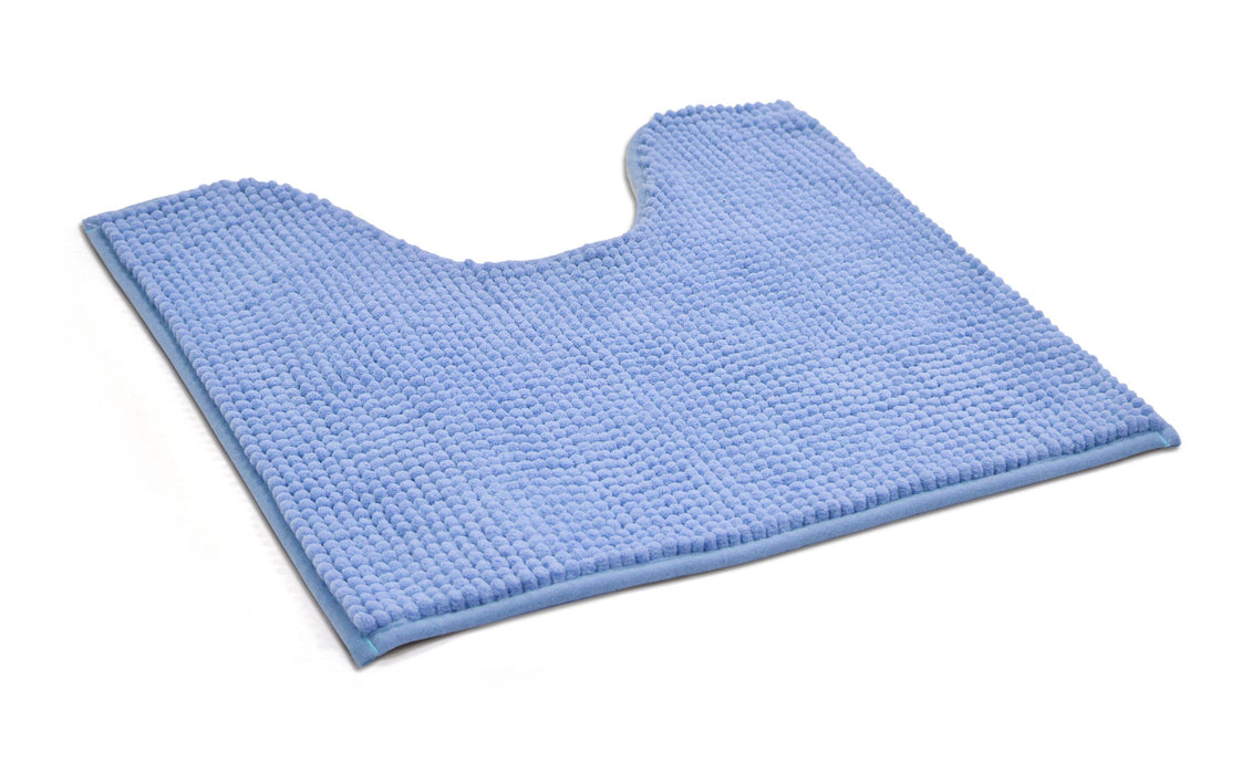 Luxury Non-Slip Soft Blue Pedestal Mat Shaggy Noodle Super Absorbent Microfiber Bathroom Mat