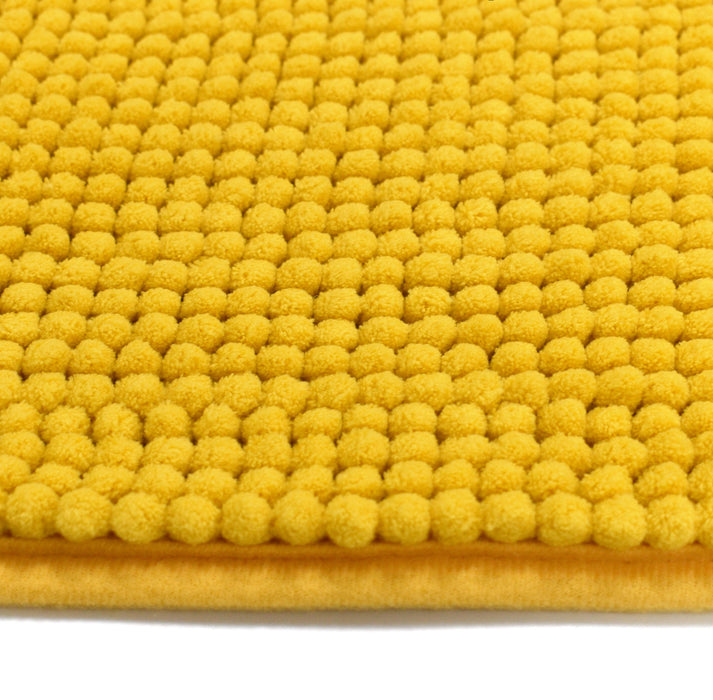 Luxury Non-Slip Soft Ochre Pedestal Mat Shaggy Noodle Super Absorbent Microfiber Bathroom Mat