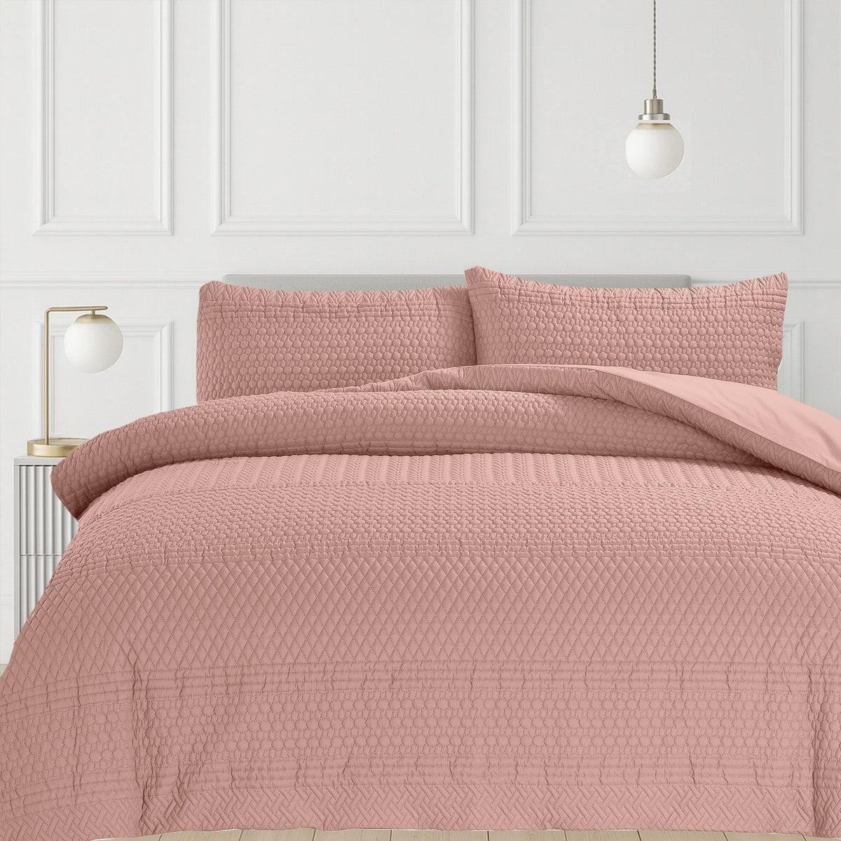 Velosso Paloma Pinsonic Bobble Pattern Duvet Cover And Pillowcase Set