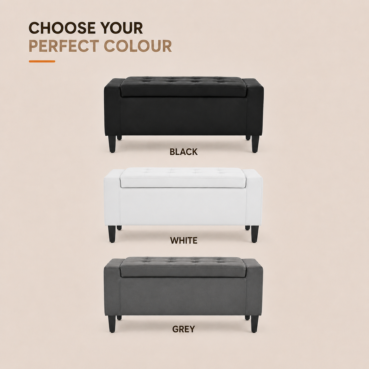 Home Republic Brayden Leather Storage Seat